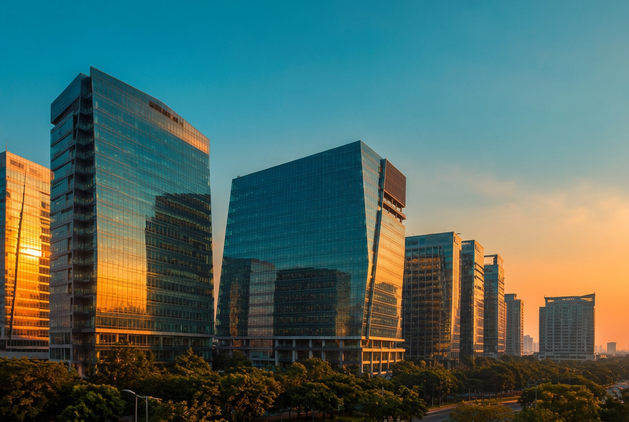 Gurugram business district skyline