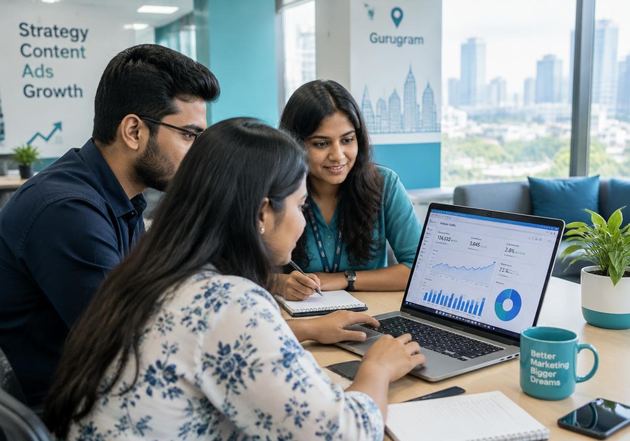 Webdigitly team planning a local marketing strategy in Gurugram